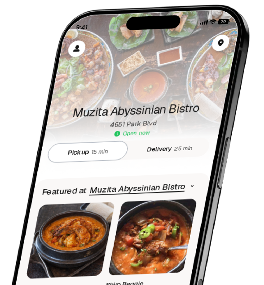 Muzita Abyssinian Bistro app preview