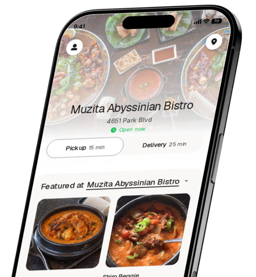 Muzita Abyssinian Bistro app preview